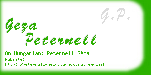 geza peternell business card
